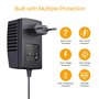 Anlapus DC 12V 2A Bloc d'alimentation EU Plug Adaptateur Secteur Transformateur avec Prise Européenne, USB