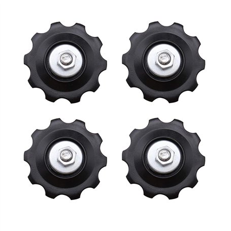 Create idea 4pcs 10T Kit de Roues Jockey Poulie de Mécanisme Vélo pour Dérailleur 5/6/7/8 Vitesses Écrou Rondelles Raccords