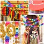4Pcs Guirlandes Décoration Bannière Colorées Banderole Feston Papier Cellulaire Trèfle à Quatre Feuilles Arc-en-Ciel Carnaval Fê