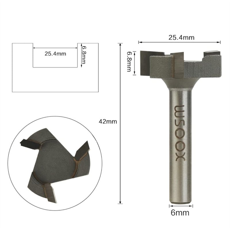 Image secondaire de WSOOX 6mm Tige Fraises à Défoncer Carbure de Tungstène, Fraise à Bois Pour Outils électriques Outil de Menuiserie, Diamètre de l