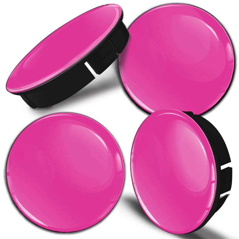Biomar Labs® 4 x 60mm 3D Enjoliveurs Cache-moyeu pour Jante Moyeu de Roue Centre Hub Caps Cyclamate Rose Brillant C 9