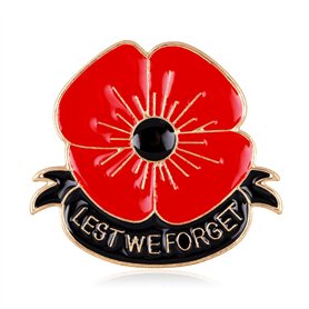 YAQINUO Broche coquelicot rouge avec inscription « Lest We Forget » pour homme et femme YAQINUO Broche coquelicot rouge avec inscription « Lest We Forget » pour homme et femme