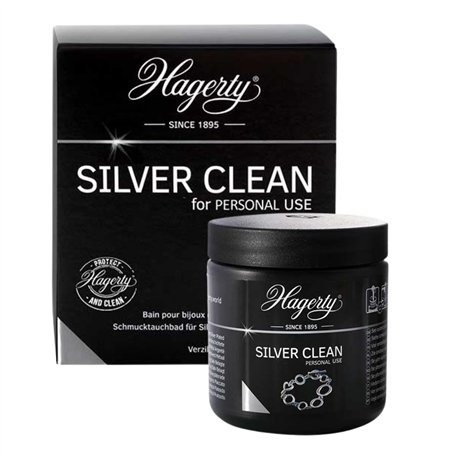 Hagerty Silver Clean Bain nettoyant pour les bijoux en argent I 170ml I Nettoyage et entretien efficace des bijoux en argent ou