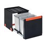 FRANKE | Poubelle de tri des déchets Cube 40 (134.0039.332) | Containers : 2 x 14L | Couleur : Noir