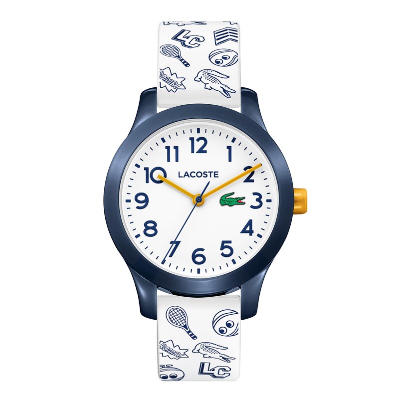 Lacoste Montre Analogique à Quartz pour enfants avec Bracelet en Silicone Blanc/Bleu - 2030011