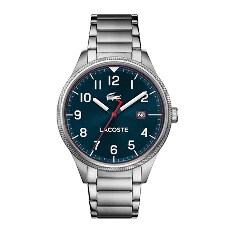 Lacoste Montre Analogique à Quartz pour Homme Collection Continental avec Bracelet en Acier Inoxydable Argenté - 2011022