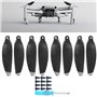 Shanrya Lame d'hélices, 8 pales d'ailes d'hélices légères pour Accessoires de Drone pour Mavic Mini Bordure Argent Noir