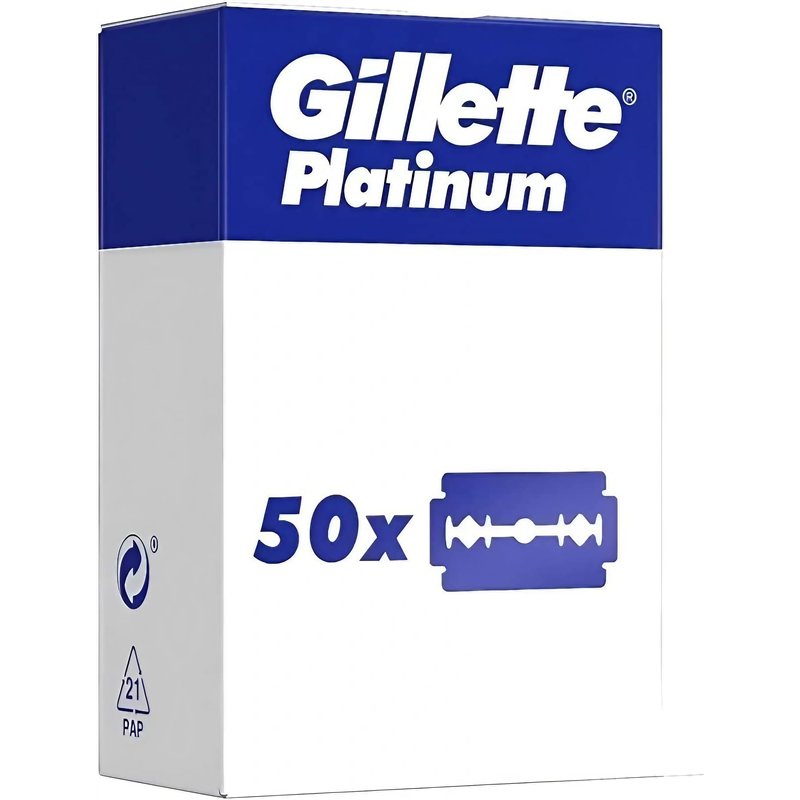 Gillette Platinum Lot de 50 lames de rechange pour rasoir classique pour homme