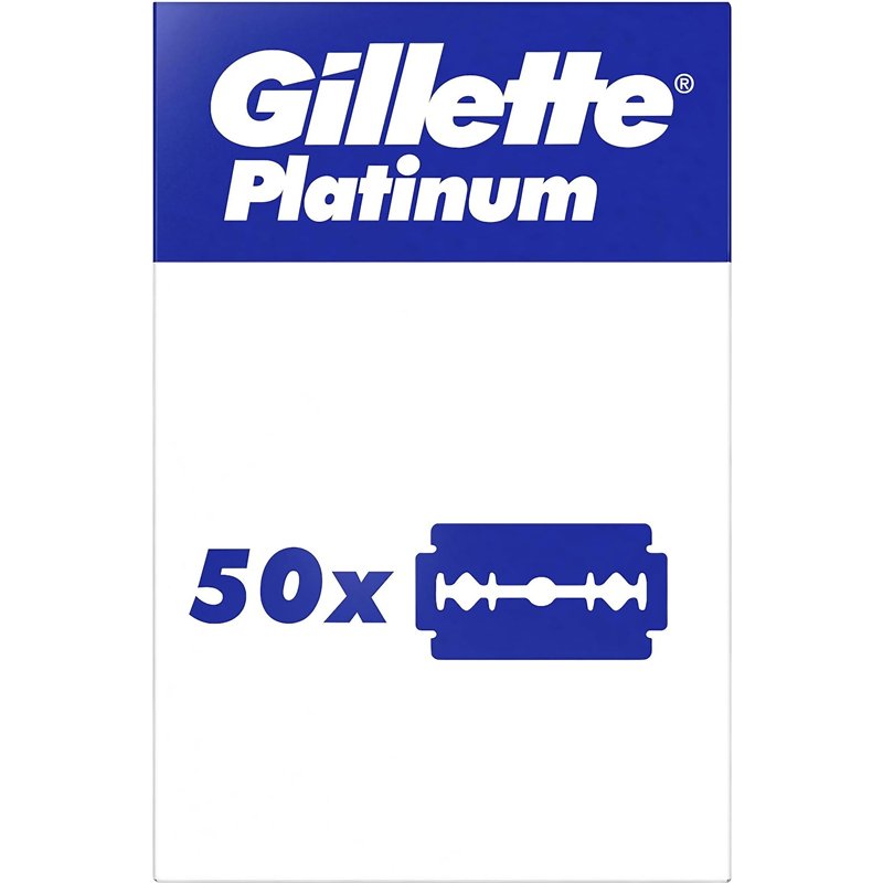 Image secondaire de Gillette Platinum Lot de 50 lames de rechange pour rasoir classique pour homme