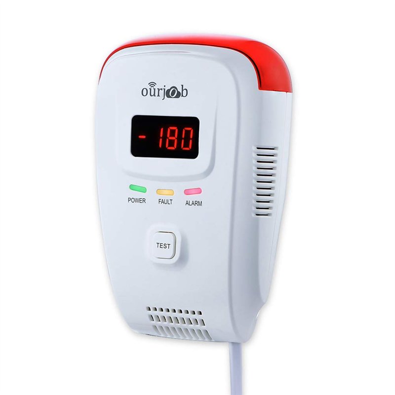 Détecteur de Fuite de Gaz LPG/Gaz Naturel/Gaz de ville Capteur, Plug-in, Propane/Butane/Méthane, Alarme avec voix et lumière st