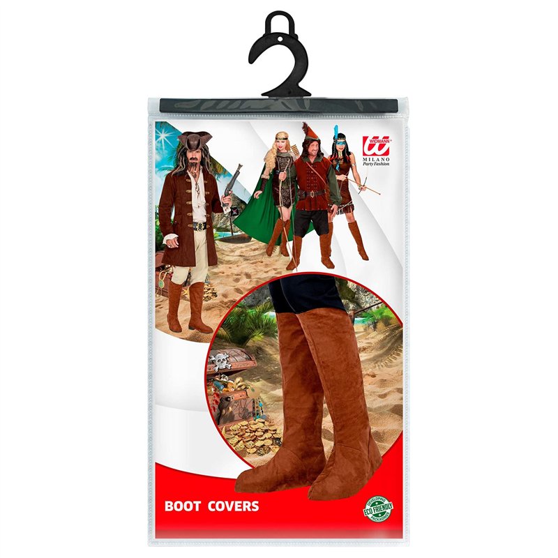 Image secondaire de Widmann 20956 – Bottes en daim – Une paire de couvre-chaussures marron – Moyen Âge, elfes, pirates, indiens, carnaval, fête à th