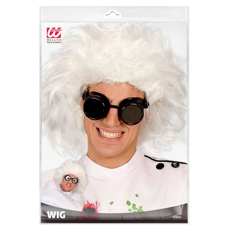Image secondaire de Widmann 6382L - Perruque de savant fou, pour carnaval, Halloween ou fête à thème, blanc