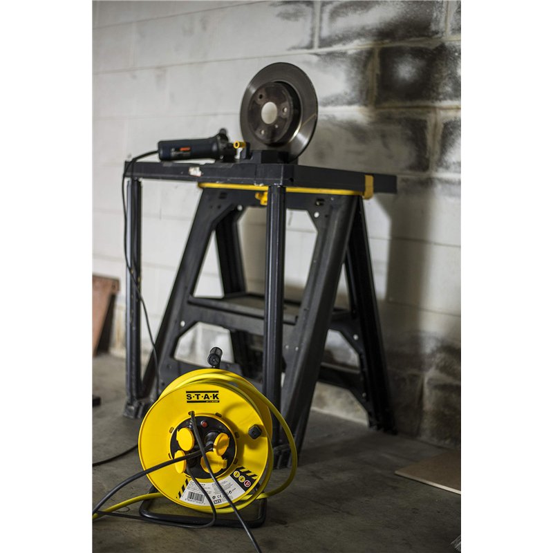Image secondaire de Stak REELART-FR-25 Enrouleur electrique professionnel, water proof IP44 cable 25m en caoutchouc 3G2.5m㎡ pour chantier, bricolage