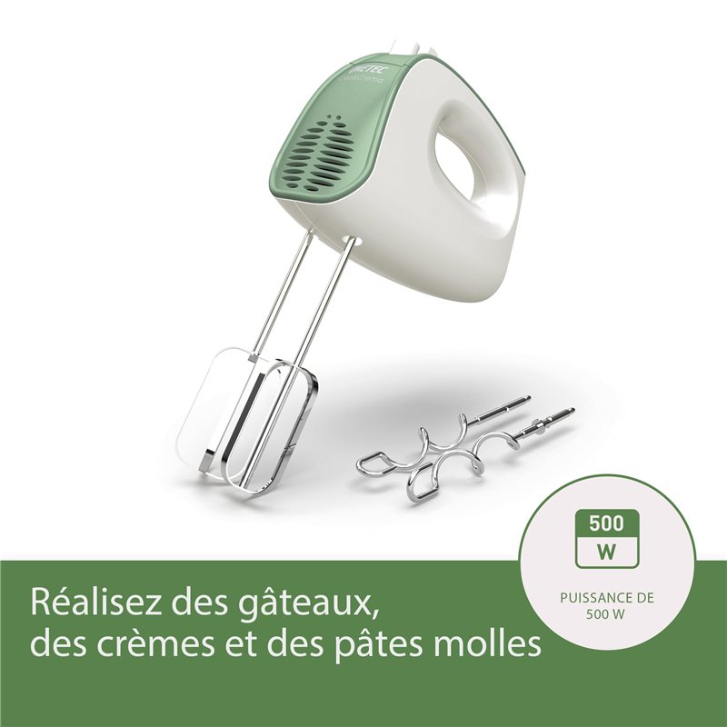 Image secondaire de Imetec Crea & Crema Batteur Électrique, Fouets Extra-Longs pour Pâtes Sucrées et Crème Fouettée, Crochets de Pétrissage en Acier