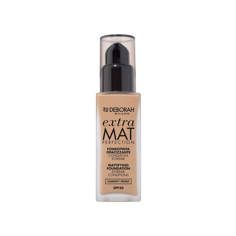 Deborah Milano - Fond de Teint Liquide Extra Mat Perfection SPF 20, 3.3 Or, Effet Mat Longue Durée, Formule Hydratante et Matifi