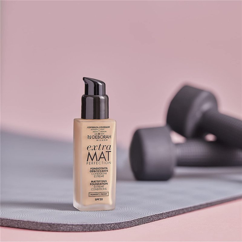 Image secondaire de Deborah Milano - Fond de Teint Liquide Extra Mat Perfection SPF 20, 3.3 Or, Effet Mat Longue Durée, Formule Hydratante et Matifi