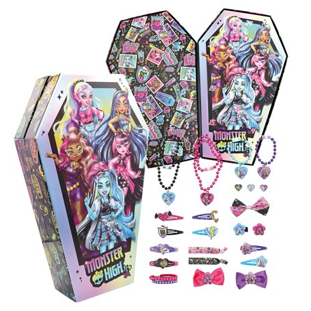 Monster High calendrier d'Avent avec bijoux et accessoires pour cheveux 21x7x34 cm