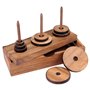 Logica Jeux Art. Tour de Hanoï 9 Disques - Casse-Tête en Bois Précieux - Différentes Difficultés