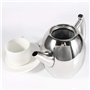 wosume Bouilloire, Pichet à Eau Pratique Théière en Acier Inoxydable avec Filtre Épaissie à Fond Plat Théière Cafetière, Pas de 