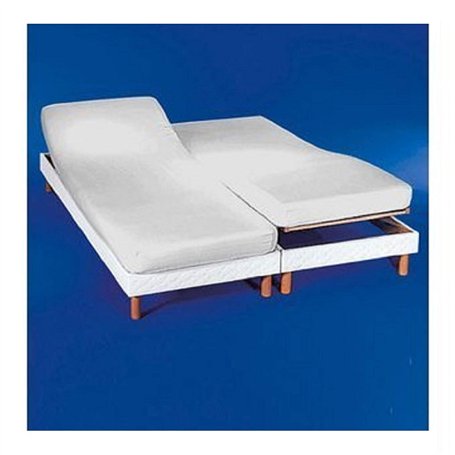 Cotton Art Drap-housse pour lit double articulé 160 (80 x 2) x 190/200 cm Blanc