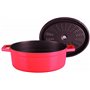 Lacor 25931 Faitout Rouge Ovale Fonte d'Aluminium avec Couvercle Diamètre: 31X25 cm