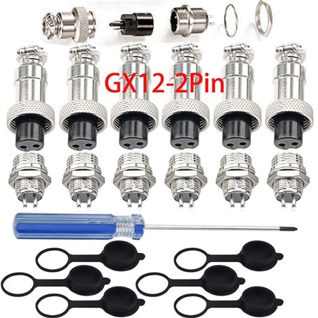 RUNCCI-YUN 6Pcs GX12-2Broches Aviation Connecteur