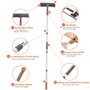 Nettoyeur de fenêtre Professionnel 2 en 1 avec Tige d'extension, Lave-vitres télescopique avec tête Flexible, Outils de Nettoyag