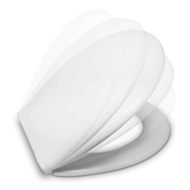 ESTOLI Abattant WC Compatible Frein de Chute | Forme O Standard | Lunette Toilette Soft Close | Charnière Réglable | Facile Inst