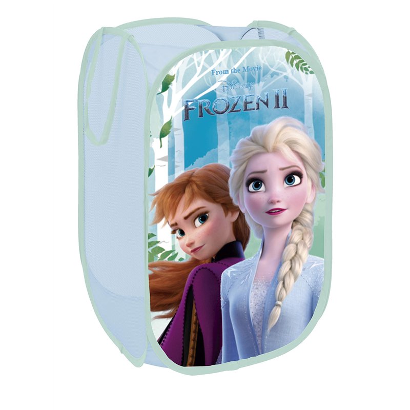 SUPERDIVER - Corbeille pliable Elsa et Anna - Licence officielle Disney Frozen La Reine des Neiges - Rangement jouets et vêtemen
