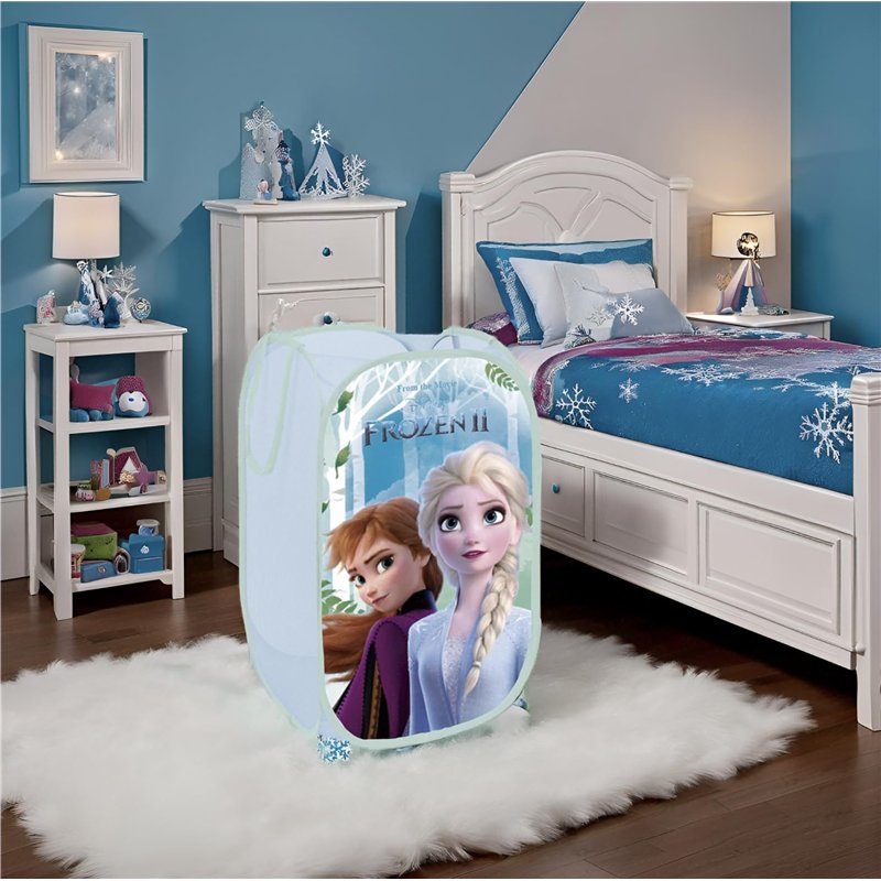 Image secondaire de SUPERDIVER - Corbeille pliable Elsa et Anna - Licence officielle Disney Frozen La Reine des Neiges - Rangement jouets et vêtemen