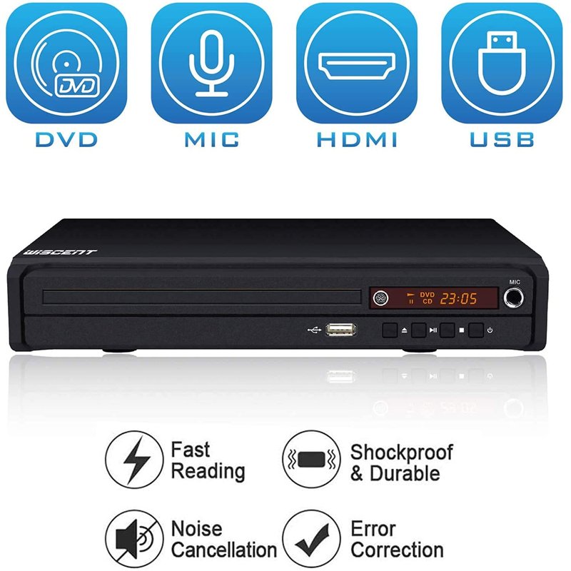 Image secondaire de Lecteur DVD pour TV, DVD/CD / MP3 avec Prise USB, Sortie HDMI et AV (câble HDMI et AV Inclus), télécommande (sans Blu-Ray)