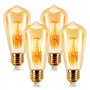 EXTRASTAR E27 Ampoule LED Vintage 4 Pack Edison Style Retro 6W Antique Lampe décorative Blanc Chaud 2200K 600LM Non-Dimmable