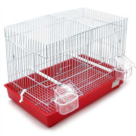 BPS Cage à Oiseaux en métal avec mangeoire Abreuvoir Jumper Cage Matériau Métal Couleur envoie au Hasard 44X26.5X32 cm BPS-1364