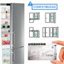 Anakel Home Charnière de porte Kit de réparation pour Liebherr 21312263 | Pièces Détachées pour Frigo Liebherr Acier inoxydable