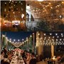 BarcelonaLED Guirlande LED lumineuse 10 mètres imperméable IP65 pour intérieur et extérieur avec 10 ampoules LED blanc chaud pou
