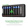 POWEROWL 8 Slots Rechargeable Chargeur Piles pour Ni-MH Ni-CD AA AAA Charge Rapide avec Port USB