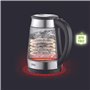 Zilan, Bouilloire en verre et acier inoxydable - 2200 W - 1,7 l - Éclairage LED bleu - 360 ° - Filtre anti-calcaire - Sans BPA -