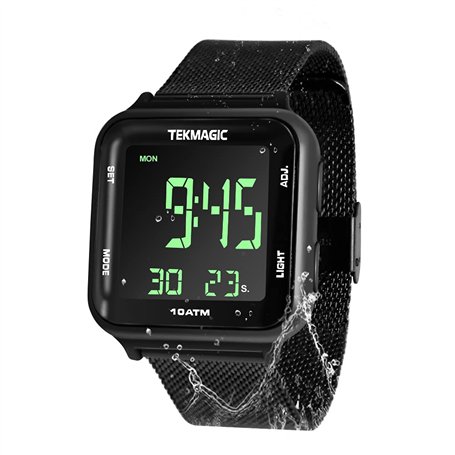 BANGLIN Montre Résistant l'eau 10 ATM 100m Lumineux Montre Natation Acier avec Fonctions de Réveil