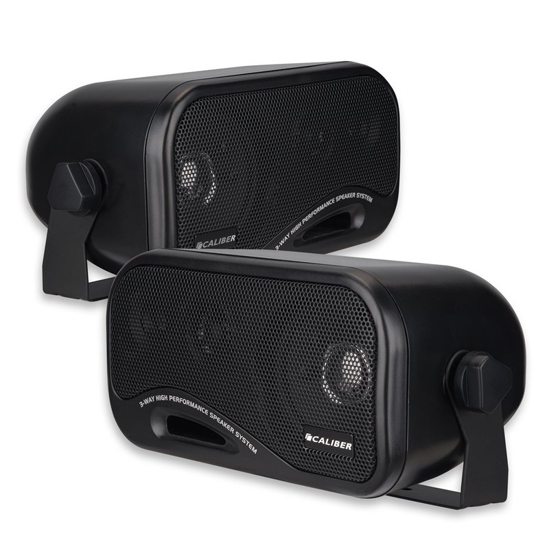 Caliber Haut Parleur de Voiture - 2X Enceinte Voiture - FM - SD - USB - AUX - Puissance Maximale 120W - 50W RMS - Matériel de Mo