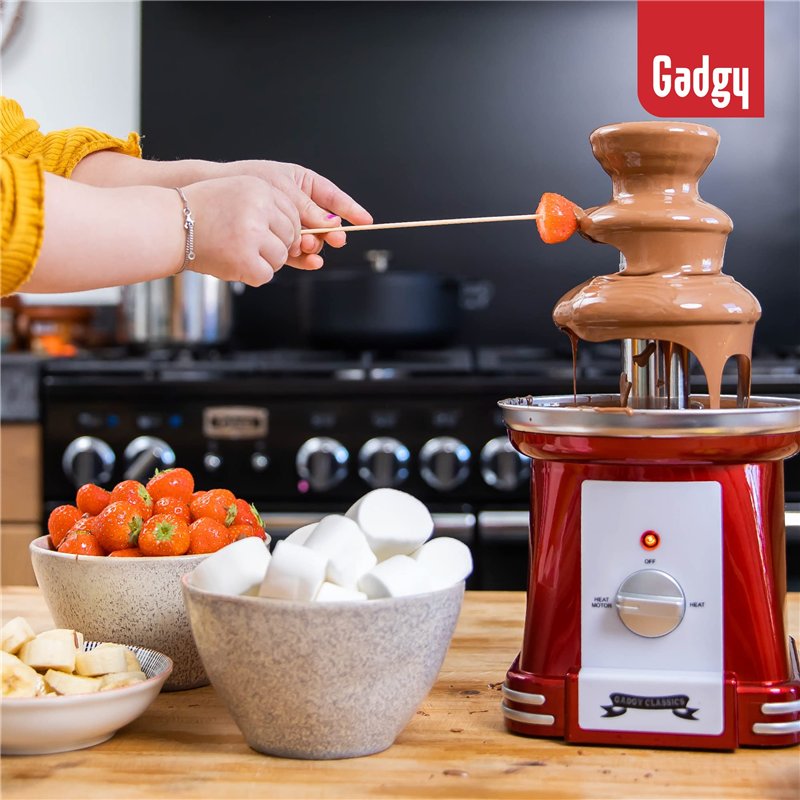 Image secondaire de Gadgy Fontaine à Chocolat à 3 niveaux - Fontaine à Chocolat en Acier Inoxydable - Fontaine à Chocolat Retro Look - Fondue à Choc