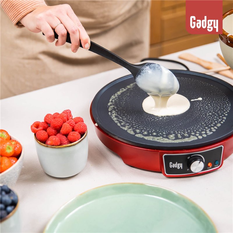 Image secondaire de Gadgy® Crêpière Électrique 1000W – Plaque Antiadhésive Ø30 cm – Température Réglable – Râteau et Spatule Inclus – Appareil à Crê