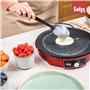 Gadgy® Crêpière Électrique 1000W – Plaque Antiadhésive Ø30 cm – Température Réglable – Râteau et Spatule Inclus – Appareil à Crê