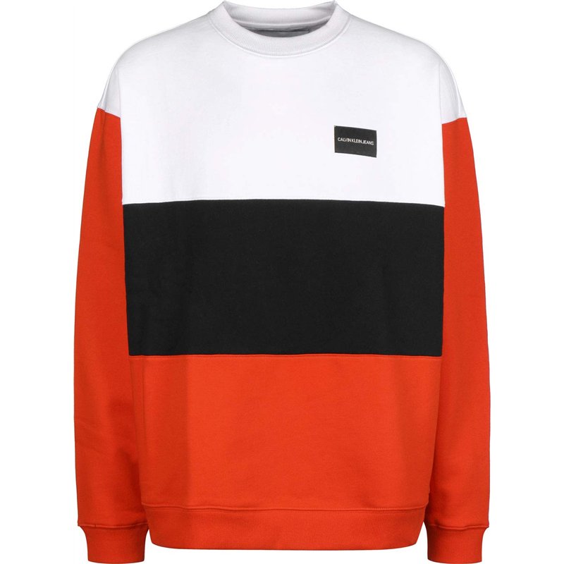 Calvin Klein Jeans Color Block Institutional Sweat Pumpkin