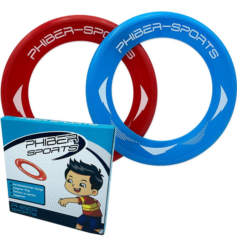 PHIBER-Sports Anneaux de Frisbee - 2 Anneaux de Lancer - 80% Plus léger Que Les disques de Frisbee Standard - Facile à Attraper