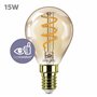 Philips ampoule LED Sphérique E14 15W Blanc Chaud Ambrée Compatible Variateur, Verre