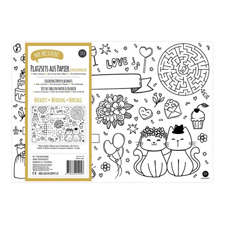 Jeka Lot de 12 Sets de Table à colorier