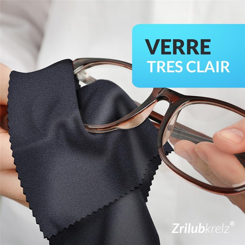 Image secondaire de Zrilubkrelz® 8 Chiffon lunettes de vue - 20x20cm - Extra doux - Pour lunettes, lentilles et écrans - Lingettes lunettes