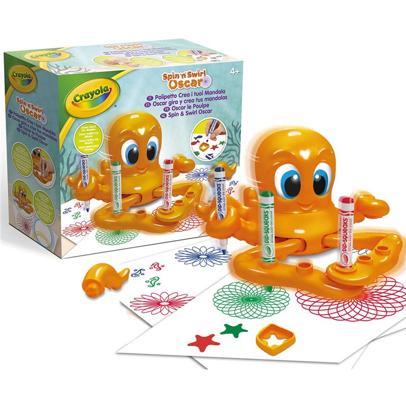 CRAYOLA - Oscar Petit Poulpe Crée tes Mandalas - Activité créative et idée Cadeau pour Enfants, 4,5,6,7 Ans - Multicolore - 9203