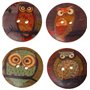 Handarbeit-Lieblingsladen Lot de 15 boutons à coudre en bois en forme de hibou Marron Diamètre 3 cm