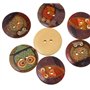 Handarbeit-Lieblingsladen Lot de 15 boutons à coudre en bois en forme de hibou Marron Diamètre 3 cm